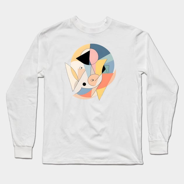 Running Pig Picasso Style Long Sleeve T-Shirt by UKnowWhoSaid